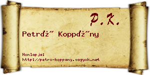 Petró Koppány névjegykártya